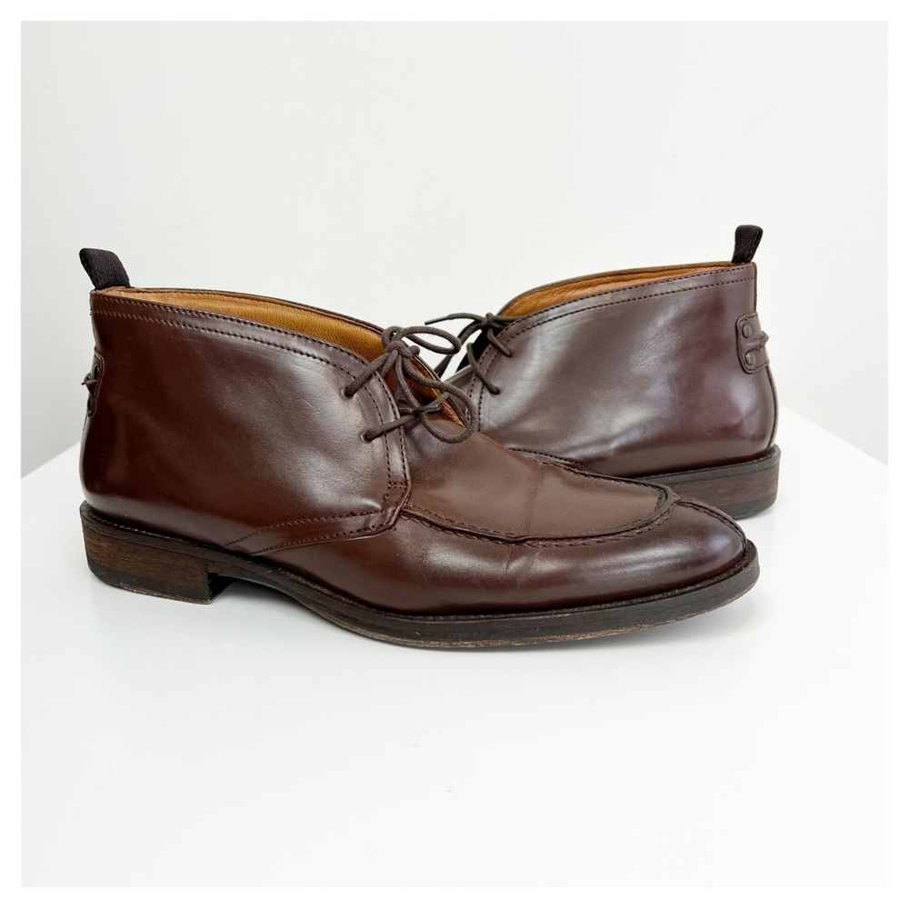 Johnston‎ & Murphy Brown Leather Chukka Boots Men's Size 9 Shinny Dressy